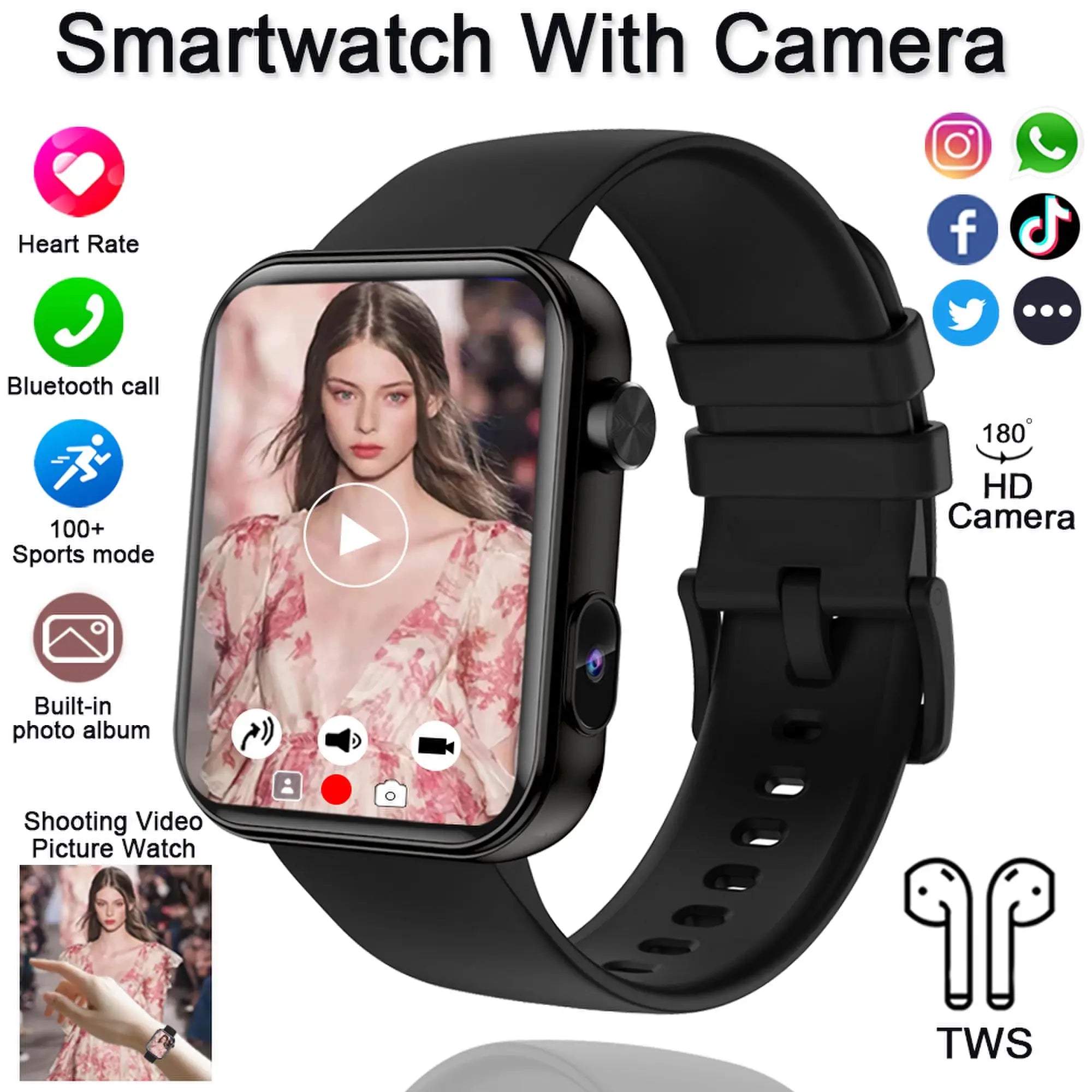 SmartWatch Pro 2025 – Waterproof with Camera