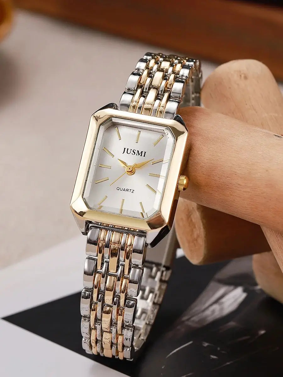 Square Steel Quartz Watch – Elegant & Modern