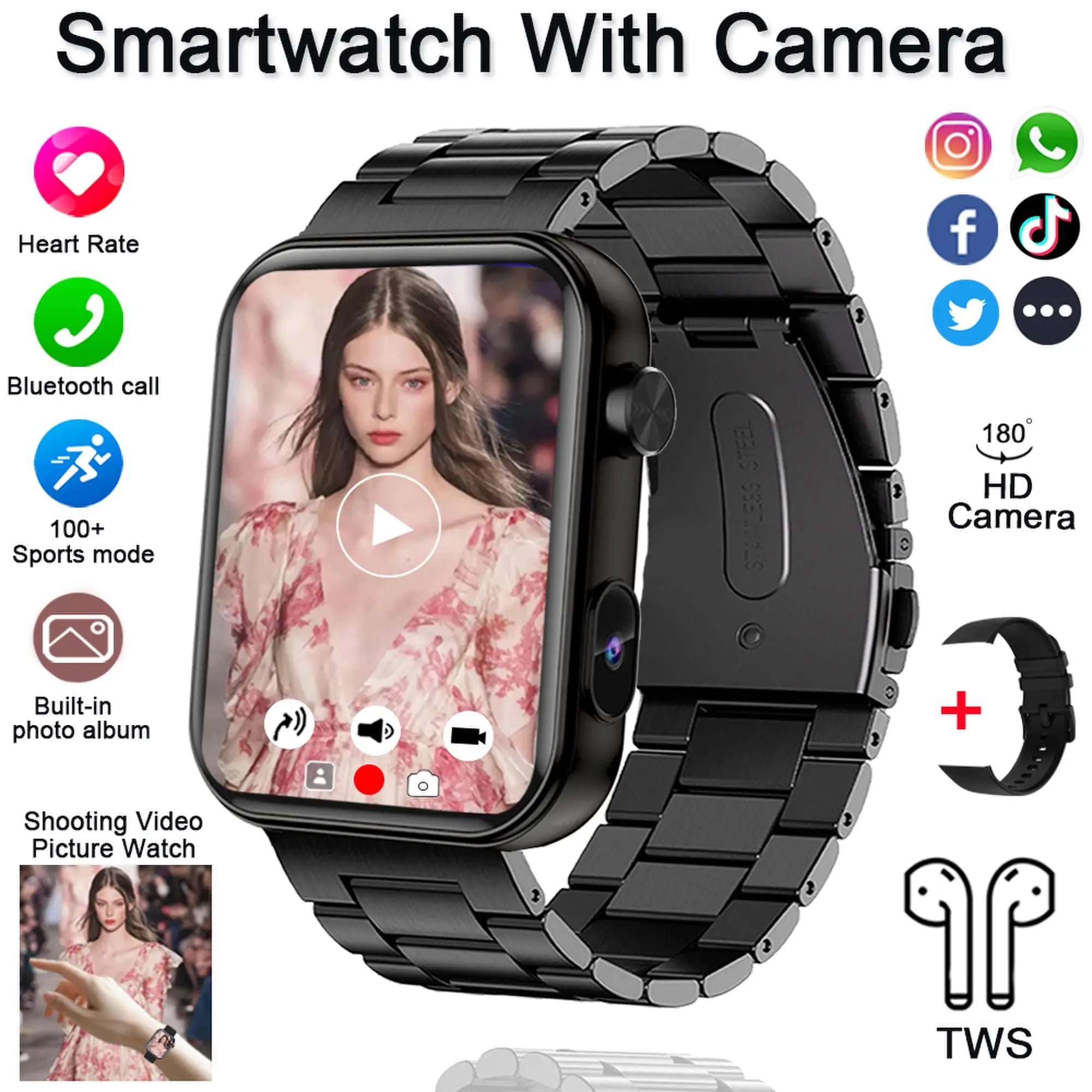 SmartWatch Pro 2025 – Waterproof with Camera