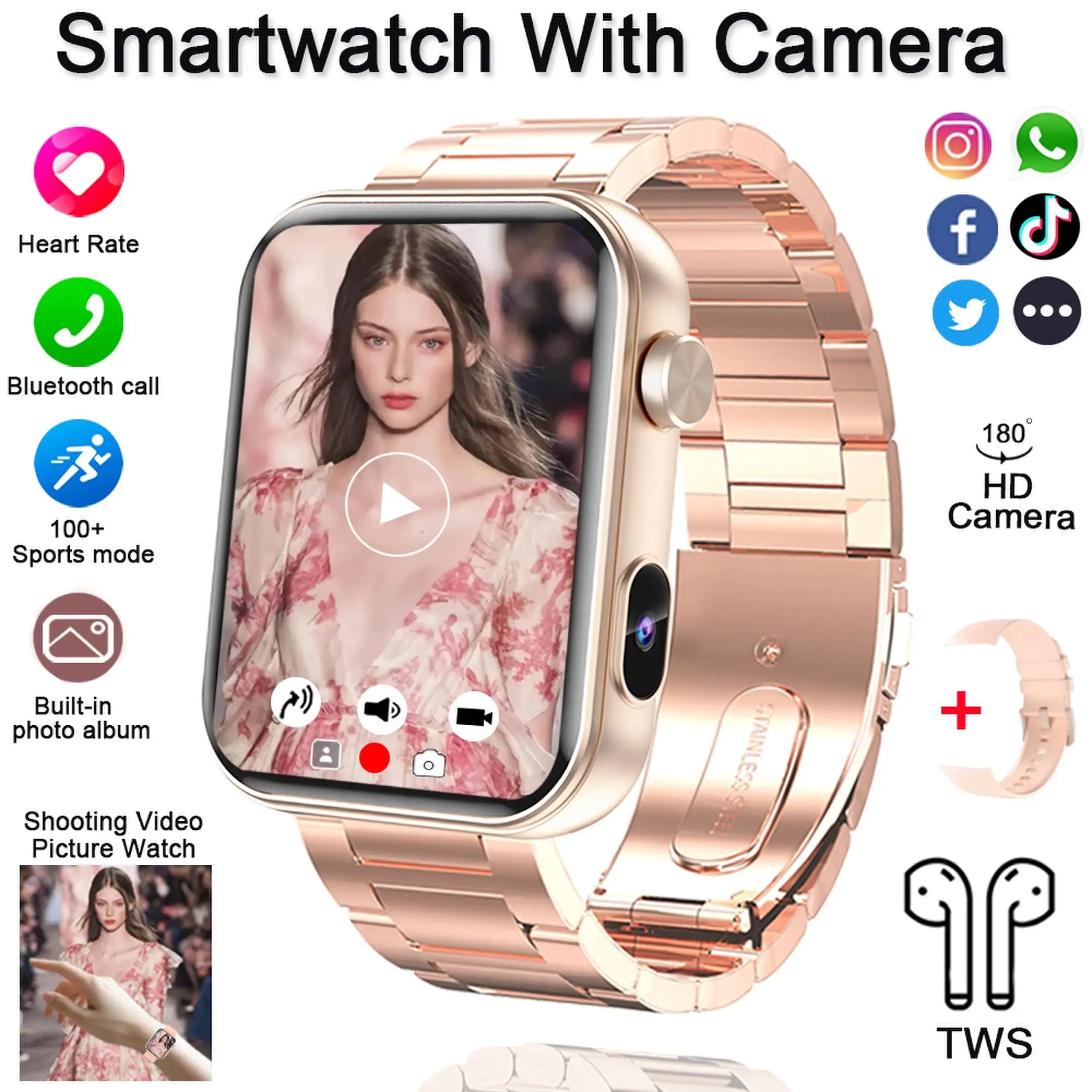 SmartWatch Pro 2025 – Waterproof with Camera