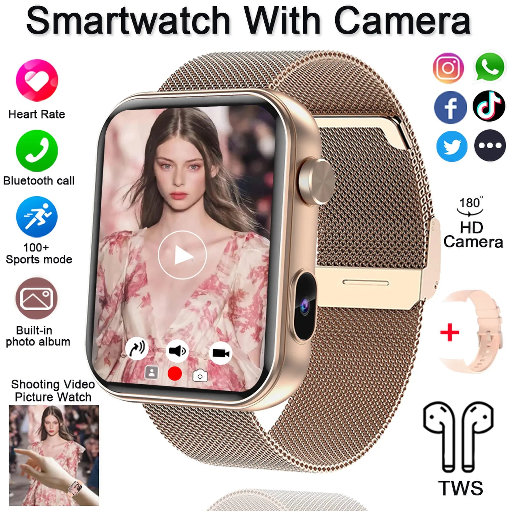 SmartWatch Pro 2025 – Waterproof with Camera