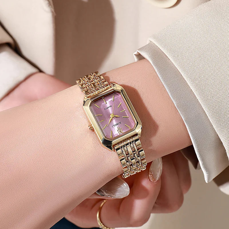 Luxury Gold Quartz Watch – Women’s Business Edition