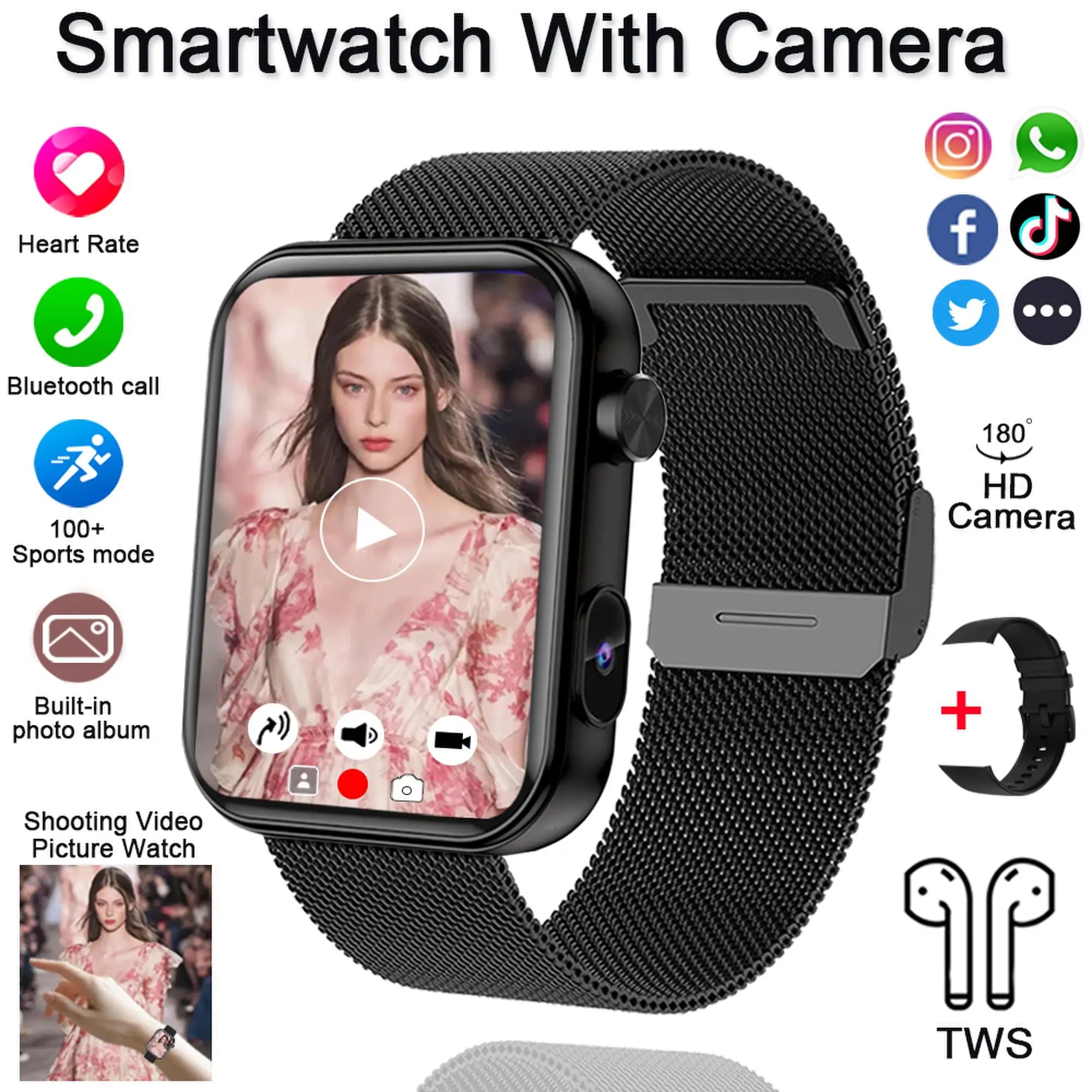 SmartWatch Pro 2025 – Waterproof with Camera