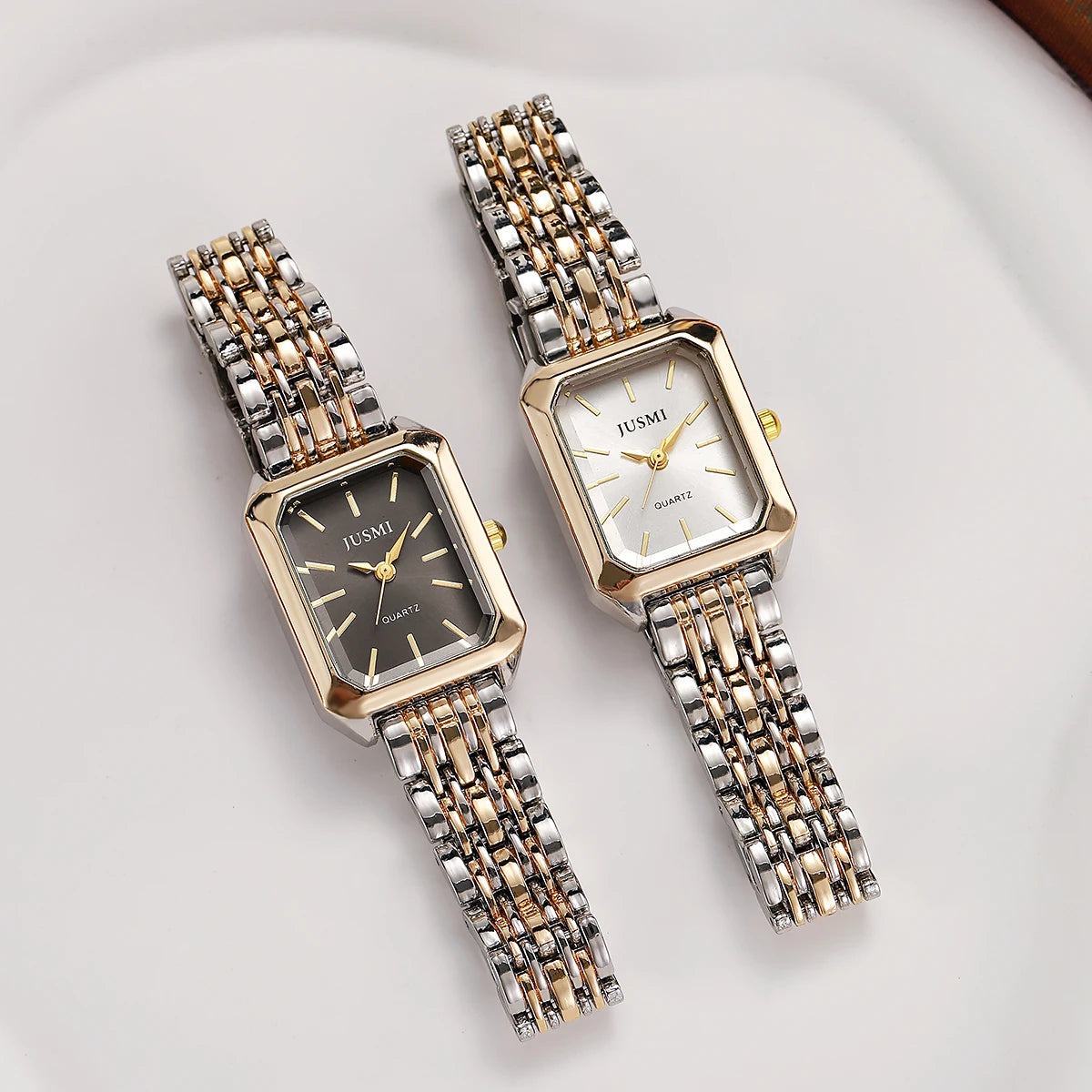 Square Steel Quartz Watch – Elegant & Modern